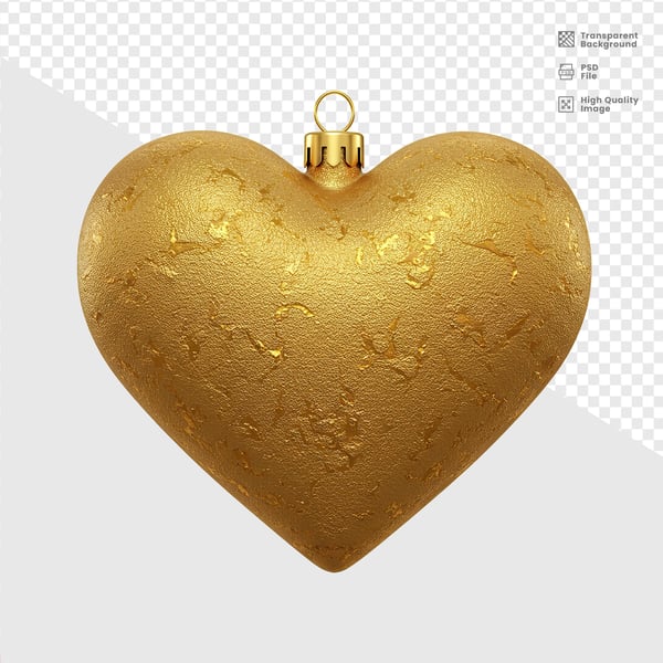 ELELEMENTO 3D DOURADO CORAÇÃO 11