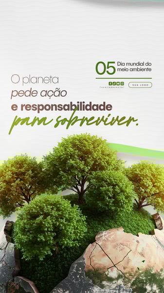 05 DE JUNHO - DIA MUNDIAL DO MEIO AMBIENTE SOCIAL MEDIA PSD EDITÁVEL