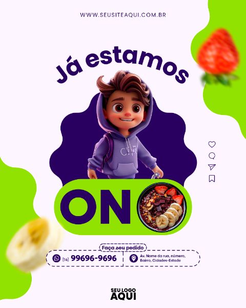 AÇAÍTERIA E SORVETERIA - SOCIAL MEDIA - PSD EDITÁVEL