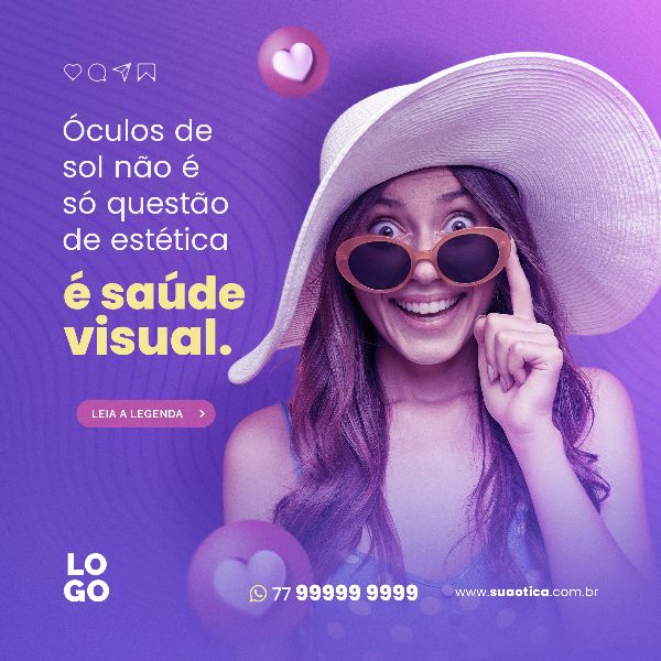 OCULOS E SAUDE VISUAL | SOCIAL MEDIA - ÓTICA