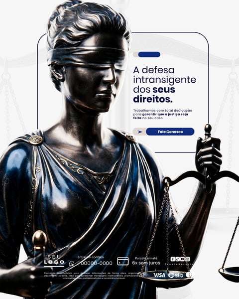 ADVOCACIA DEFESA JUSTIÇA ADVOGADO BALANÇA DA JUSTIÇA SOCIAL MEDIA PSD EDITÁVEL