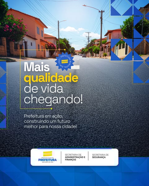 PAVIMENTAÇÃO ASFÁLTICA PREFEITURA MUNICIPAL SOCIAL MEDIA PSD EDITÁVEL