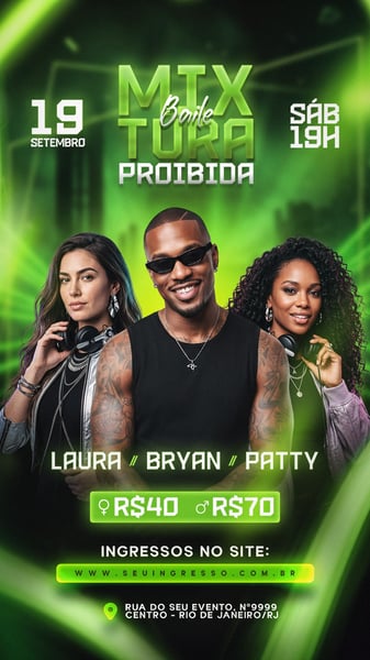 FLYER BAILE MIXTURA PROIBIDA STORY PSD EDITÁVEL