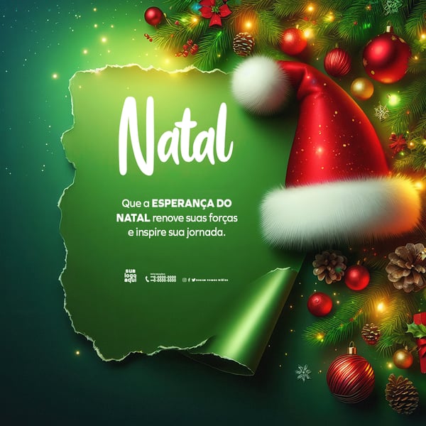 QWD NATAL BACKGROUND COM ENFEITES NATALINO PARA ESCRITA, MERRY CHRISTMAS AND HAPPY HOLIDAYS, END OF YEAR PARTIES FEED (15)