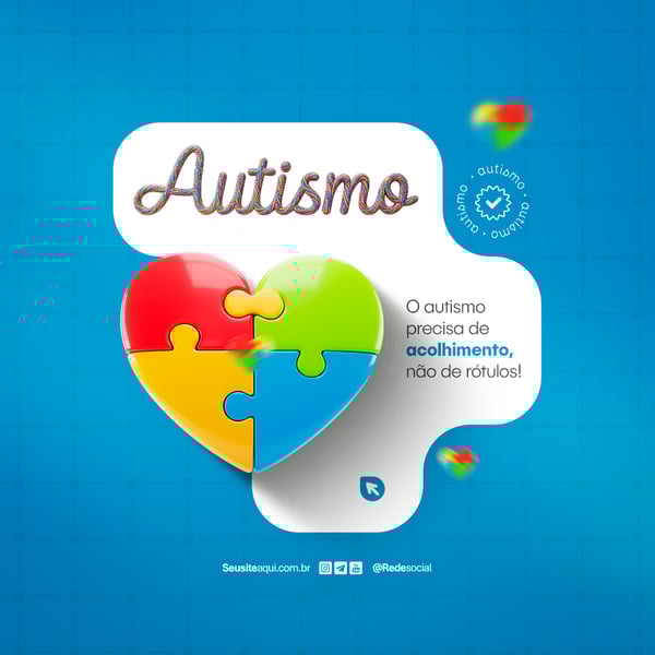 DIA MUNDIAL DE CONSCIENTIZAÇÃO DO AUTISMO 2 DE ABRIL SOCIAL MEDIA PSD EDITÁVEL