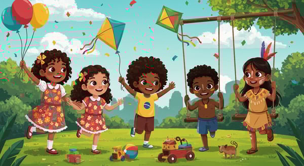 CRIANÇAS SE DIVERTINDO E SORRINDO