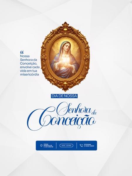 DIA DE NOSSA SENHORA DA CONCEIÇÃO 8 DE DEZEMBRO SOCIAL MEDIA PSD EDITAVÉL 2