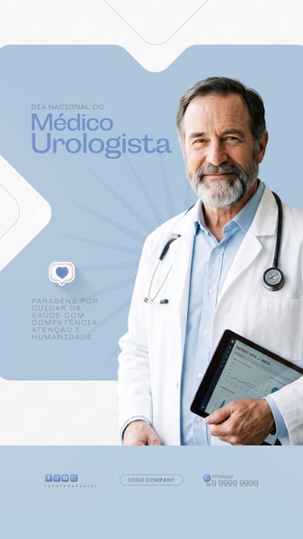 DIA DO MÉDICO UROLOGISTA HOMENAGEM ESPECIAL SOCIAL MEDIA PSD EDITÁVEL 3 STORY