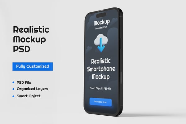 Editable iPhone Mobile Phone Mockup Collection (PSD) (22)