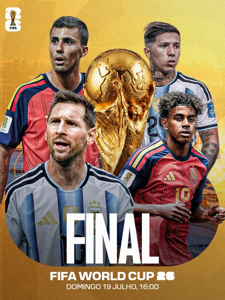 FLYER ESPANHA X ARGENTINA FINAL DA COPA 2026
