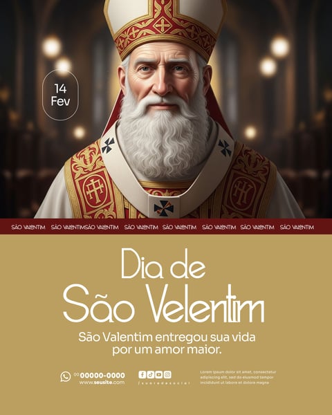 DIA DE SÃO VALENTIM 14 DE FEVEREIRO SOCIAL MEDIA PSD EDITÁVEL 005
