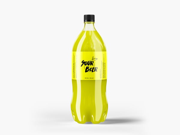 AWD GARRAFA DE REFRIGERANTE MOCKUP RÓTULO EMBALAGEM REFRESCANTE SABORIZADA PSD