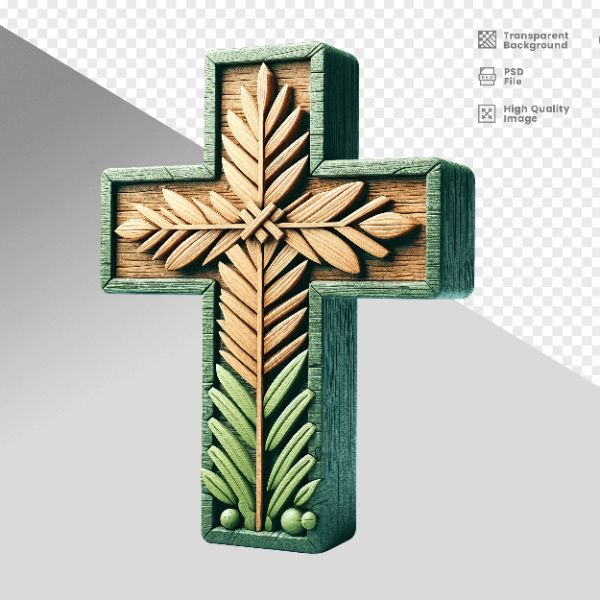 CRUZ DE MADEIRA - ELEMENTO 3D PARA COMPOSIÇÃO