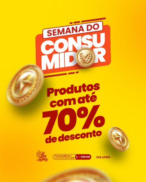 SOCIAL MEDIA - SEMANA DO CONSUMIDOR - PRODUTOS COM 70 PORCENTO DE DESCONTO