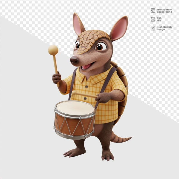 MASCOTE 3D TATU CAIPIRA 12