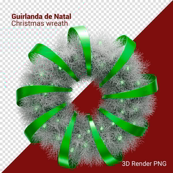 MEL GUIRLANDA DE NATAL 3D RENDER PNG PARA COMPOSIÇÃO (6)