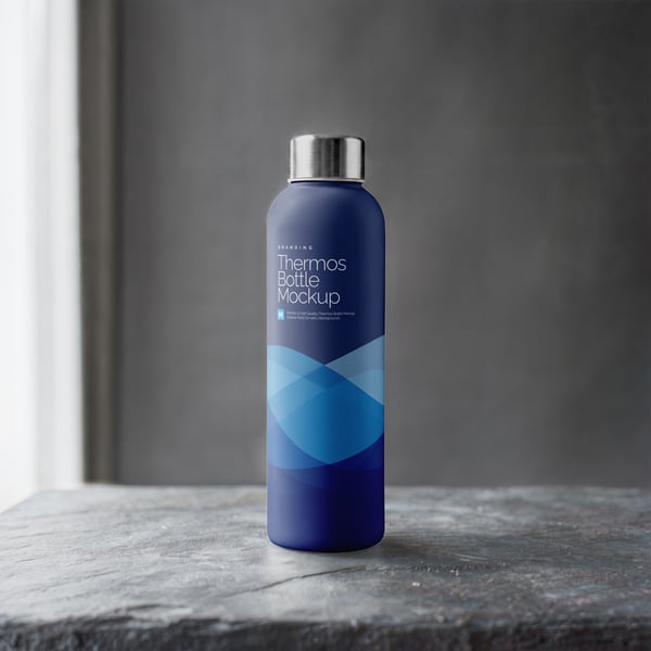GARRAFA TÉRMICA PSD EDITÁVEL MOCKUP