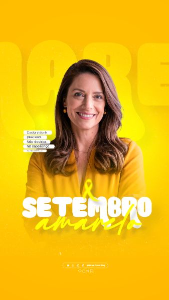 SETEMBRO AMARELO MÊS DE PREVENÇÃO AO SUICÍDIO SOCIAL MEDIA FLYER PSD EDITÁVEL