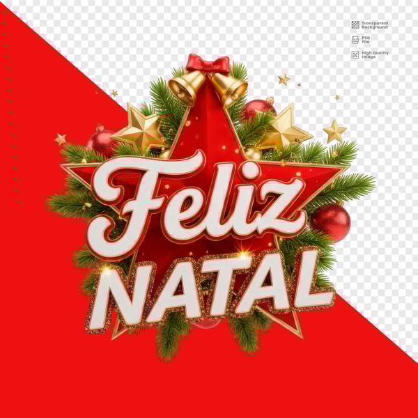 SELO 3D FELIZ NATAL PSD EDITÁVEL 5