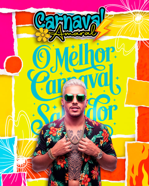 POST SOCIAL MEDIA CARNAVAL O MELHOR CARNAVAL VIBRANTE TURQUESA GRADIENTE LARANJA AMARELO PSD EDITÁVEL