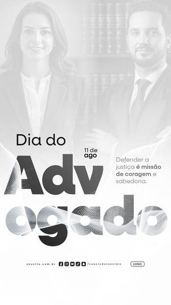 DIA DO ADVOGADO 11 DE AGOSTO SOCIAL MEDIA PSD EDITÁVEL STORY 2