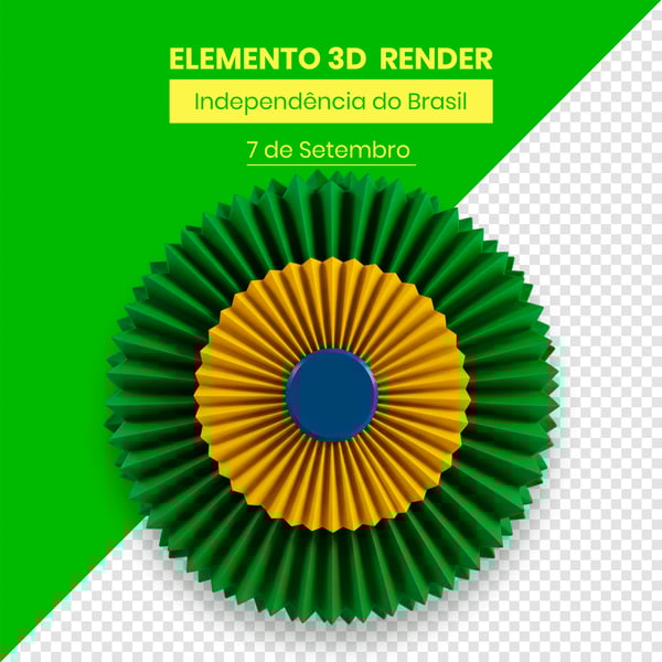 ELEMENTO INDEPENDÊNCIA DO BRASIL 7 DE SETEMBRO 3D COMPOSIÇÃO