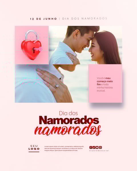 DIA DOS NAMORADOS 12 DE JUNHO SOCIAL MEDIA FEED EDITÁVEL