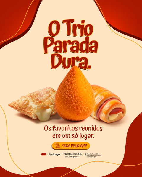 SALGADOS LANCHONETE PROMOÇÃO SOCIAL MEDIA PSD EDITÁVEL 4