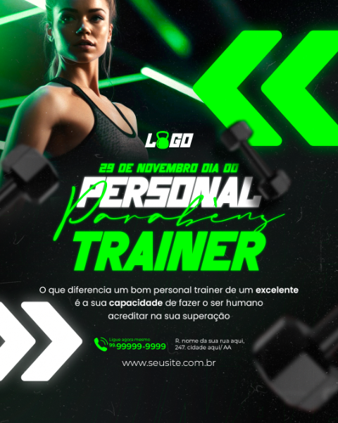 ACADEMIA PARABÉNS PERSONAL TRAINER  SOCIAL MEDIA PSD
