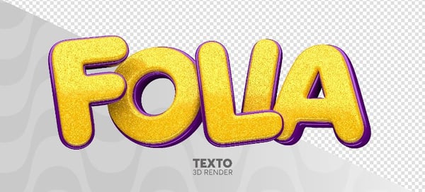 TEXTO 3D FOLIA DE CARNAVAL