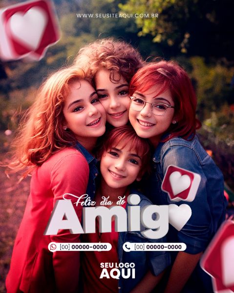 FEED VERTICAL - DIA DO AMIGO | SOCIAL MEDIA | PSD EDITÁVEL