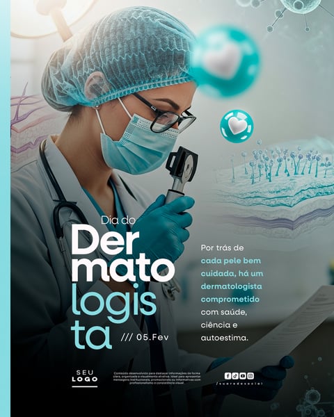 DIA DO DERMATOLOGISTA 5 DE FEVEREIRO SOCIAL MEDIA PSD EDITÁVEL 3