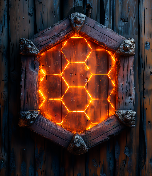 ESCUDO DE MADEIRA - COM FOGO