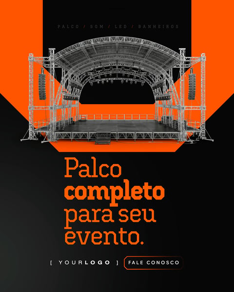 PALCO COMPLETO PARA EVENTOS SOCIAL MEDIA PSD EDITÁVEL