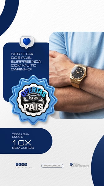 CAMPANHA DIA DOS PAIS FLYER INSTAGRAM VENDAS SOCIAL MEDIA PSD EDITÁVEL 3 STORY