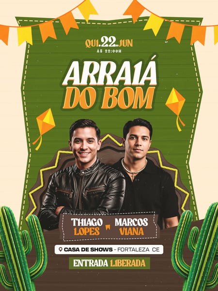 12 FLYER EVENTO SÃO JOÃO FESTIVAL JUNINO FEED PSD EDITÁVEL