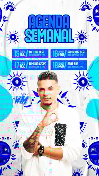 FLYER PARA EVENTOS 2026 AGENDA DE SHOWS MC WM STORY