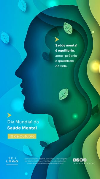 DIA MUNDIAL DA SAÚDE MENTAL 10 DE OUTUBRO STORY SOCIAL MEDIA PSD EDITÁVEL 1