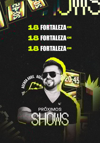 FLYER ARTISTA AGENDA SEMANAL PRÓXIMOS SHOWS PSD EDITÁVEL