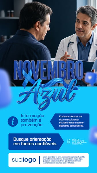 NOVEMBRO AZUL MÊS DE COMBATE AO CÂNCER DE PRÓSTATA SOCIAL MEDIA STORIES PSD EDITÁVEL 5