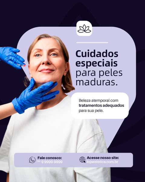 DERMATOLOGISTA PELES MADURAS SOCIAL MEDIA FEED PSD EDITÁVEL
