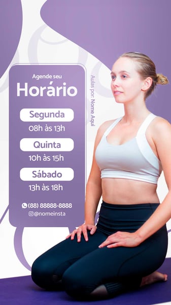 POST YOGA AGENDA HORÁRIO STORIES
