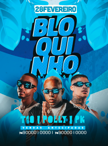 FLYER EVENTO CARNAVAL BLOQUINHO FEED PSD EDITÁVEL