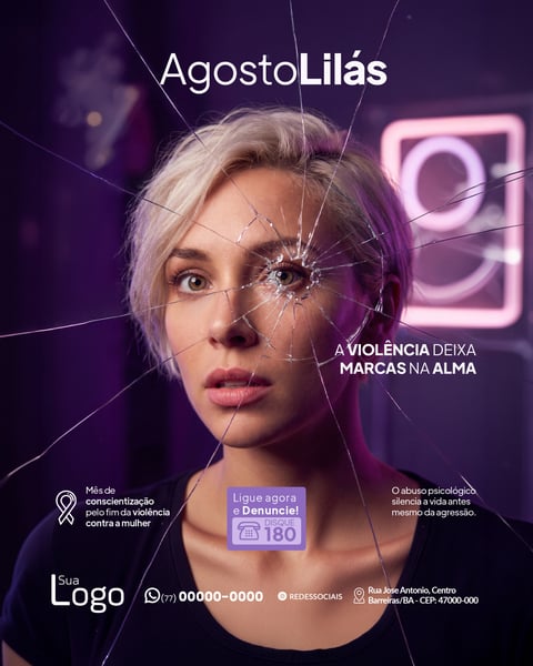 SOCIAL MEDIA CAMPANHA AGOSTO LILÁS PSD EDITÁVEL 6
