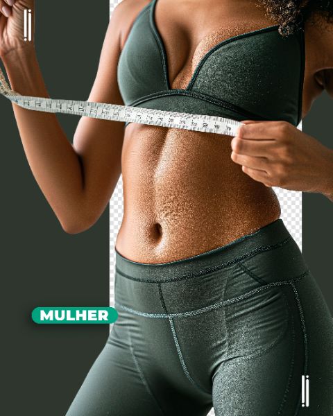 MULHER COM FITA MÉTRICA | DIETA E NUTRIÇÃO | IMAGEM SEM FUNDO | PSD EDITÁVEL
