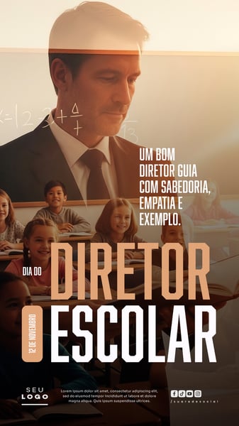 DIA DO DIRETOR ESCOLAR 12 DE NOVEMBRO STORY SOCIAL MEDIA PSD EDITÁVEL 5