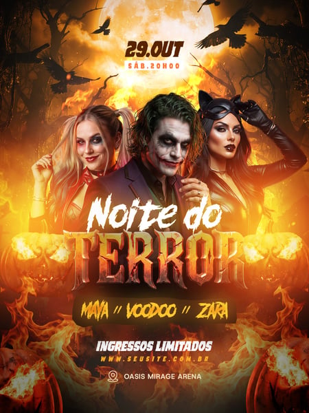 FLYER NOITE DO TERROR FEED PSD EDITÁVEL