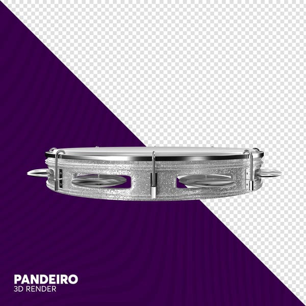 ELEMENTO 3D PANDEIRO CARNAVAL PNG