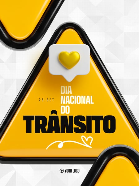 DIA NACIONAL DO TRÂNSITO 25 SET SOCIAL MEDIA FLYER PSD EDITÁVEL
