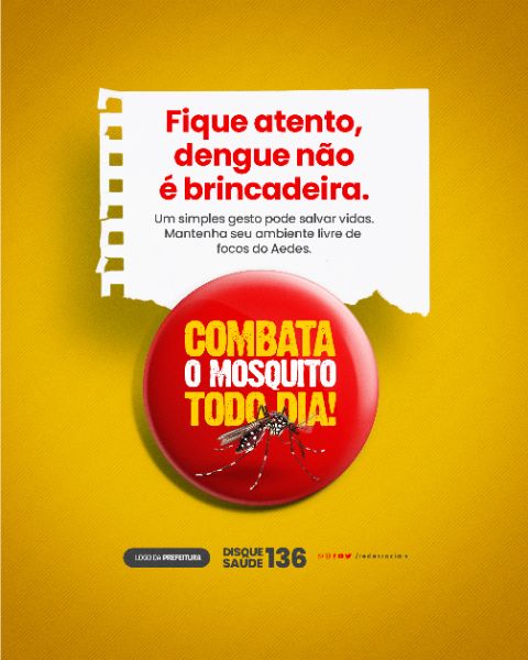 SOCIAL MEDIA - COMBATA O MOSQUITO TODO DIA - FIQUE ATENTO